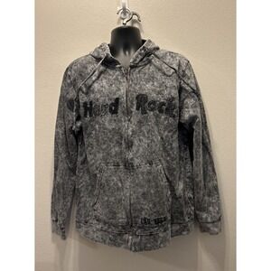 Hard Rock Hotel Las Vegas Full‎ Zip Hoodie Dark Denim Color Size Medium
